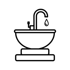 bathroom sink line icon design vector template icon set. vector illustration, pictogram isolated on white background. color editable