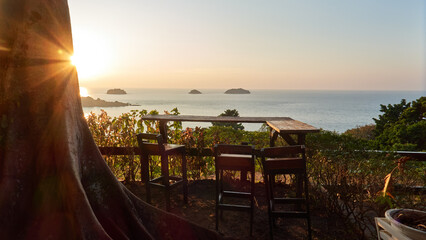Tropical Island Sunset with Scenic Islets View