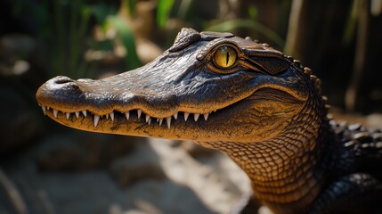 Fototapeta premium Young Alligator Close Up Showing Detail
