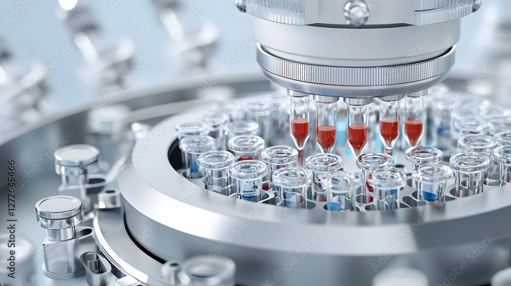 Aufkleber photograph showcasing a sophisticated centrifuge machine spinning dna samples contained within micro