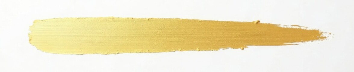 A single gold paint stroke on a white surface, white, paint, surface
