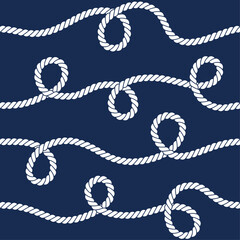 Seamless marine rope knot pattern. Vector illustration for print.