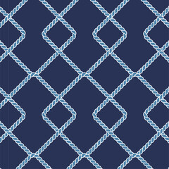Seamless geometric marine rope knot circles pattern.Trendy textured backdrop. Marine rope knot vector illustration for print.