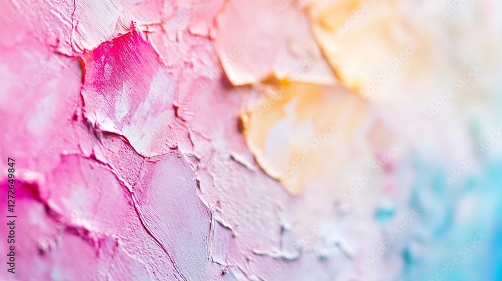 Leinwandbilder Vivid Texture of Paint on Canvas Creating Abstract Art : Generative AI