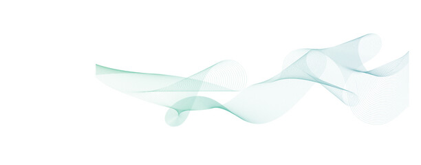 Obraz premium Undulate Blue Wave Swirl, frequency sound wave, twisted curve lines with blend effect. Technology, data science, geometric border. Isolated on white background. Vector illustration.