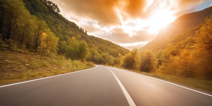 Empty winding forest road in autumn,Empty asphalt road in autumn forest. Autumnal background,colors, falling, highway, horizontal, journey, photography,568