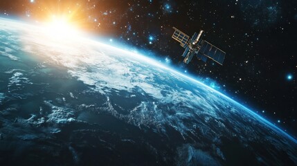 Satellite Orbiting Earth: A Stunning View of Our Planet from Space