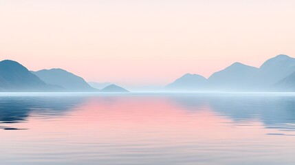 Fototapeta premium Serene Sunset Over Water with Pink, Orange and Purple Gradients