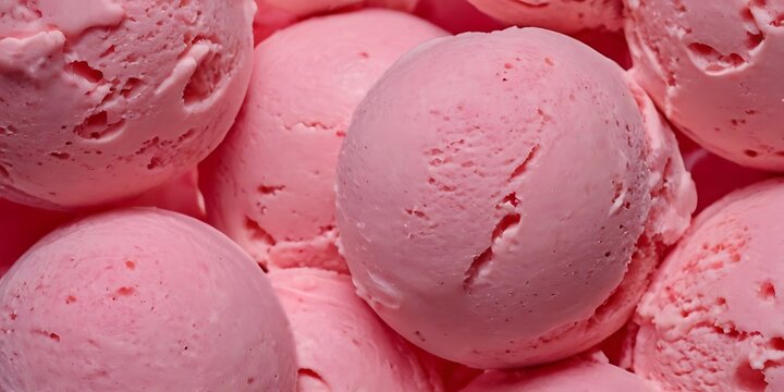 Bubble gum ice cream texture background,Pastel pink bubble gum flavor ice cream waffle cones, dessert background,156