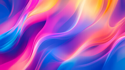 Obraz premium Vibrant abstract background with colorful bokeh lights in blue, pink, and orange hues, creating a dynamic and festive atmosphere. Glowing Abstract Patterns. Illustration