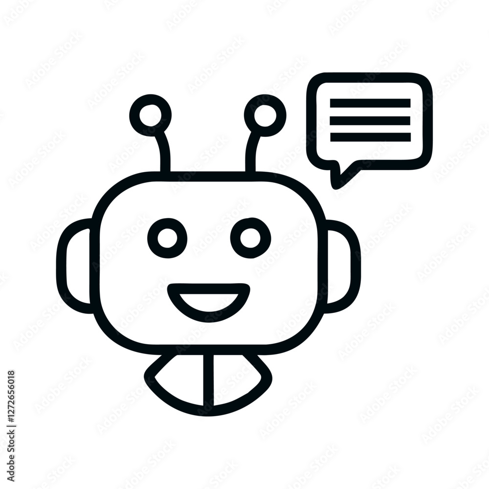 Poster ai robot with speech icon