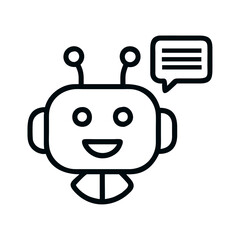 Ai robot with speech icon