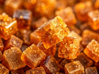 Sweet Coconut Sugar Crystals: Close-up Macro Food Photography