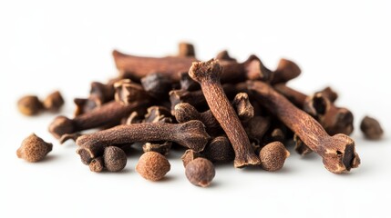 Cloves against a white background, herbs photography.