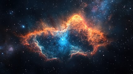 A cosmic nebula bursting with vibrant colors in deep space