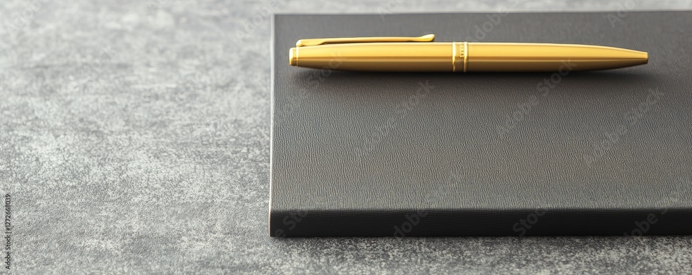 Aufkleber notebook and pen on textured surface for writing or note-taking.
