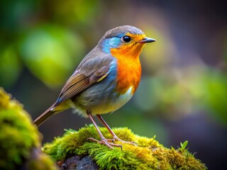 Tiny Bird Perched on Rock - Detailed Macro Photography