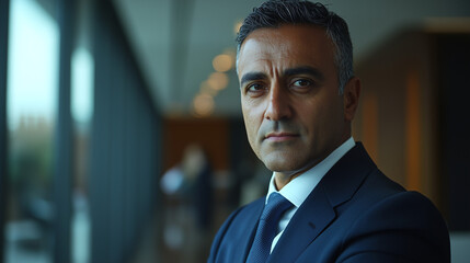 Obraz premium Indian Corporate Leader Conducting a High-Stakes Strategy Meeting with Business Professionals in a Modern Office 