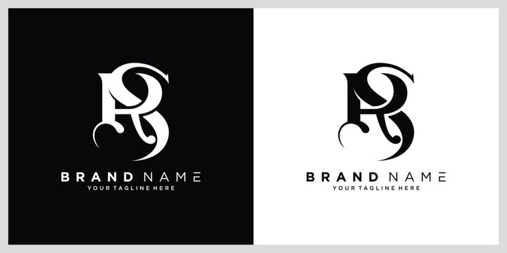 Simple initial SR letter vector logo design