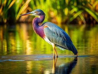 Fototapeta premium Tricolored Heron in Green Cay Nature Area, Delray Beach, Florida - Wildlife Photography