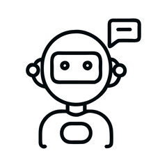 Ai robot with speech bubble