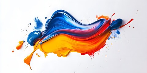 Vibrant Artistic Abstract Paint Strokes in Dynamic Colors for Creative Projects and Graphic Design
