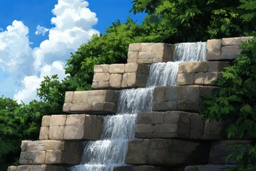 Ancient stone walls of a Roman fort rise against a summer sky