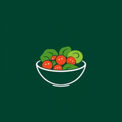 Minimalist salad bowl logo for fresh organic restaurant concept