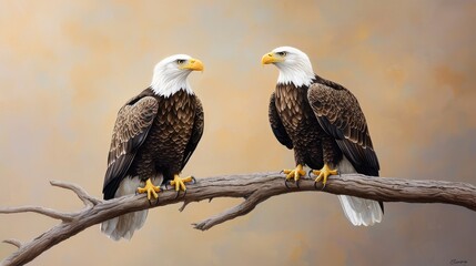 Majestic bald eagle portrait, a symbol of America, with piercing white eyes and sharp beak