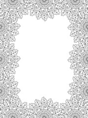 Fototapeta premium Flower Borders Coloring Book Pages For Adult