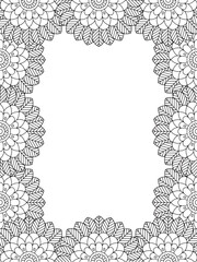  Flower Borders Coloring Book Pages For Adult