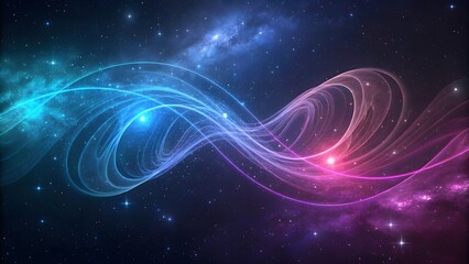 Colorful Neon Nebula with Luminous Gas Clouds Creating a Futuristic and Mystical Cosmic Scene