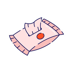 Wet Wipes. A pack of moist wipes for cleaning hands or face.