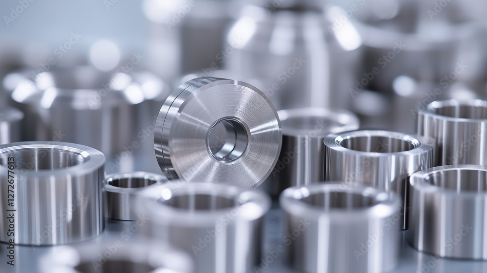 Aufkleber precision components: an array of meticulously crafted metal components, showcasing intricate design