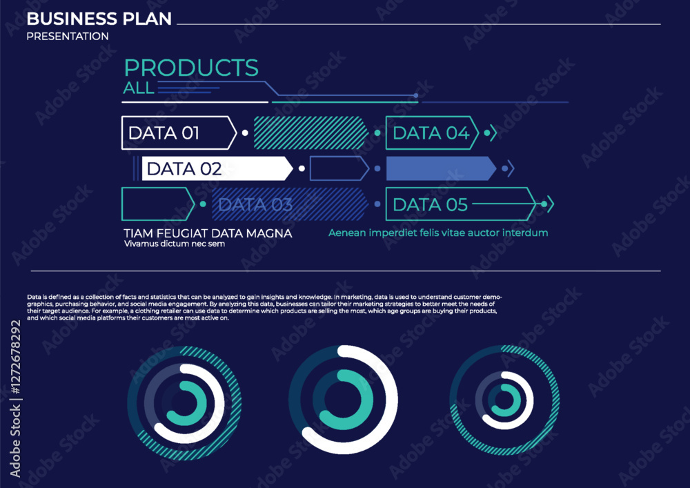 Poster data analysis charts in color. finance elements charts.