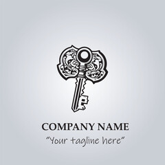 Key logo company design vector illustration

