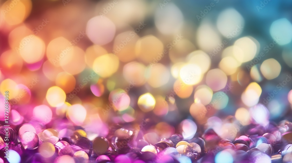Poster vibrant colorful bokeh lights sparkling in beautiful abstract background : generative ai