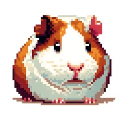 Fototapeta premium 기니피그, 픽셀아트, jpeg, (Guinea pig, pixel art, jpeg)