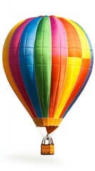 Fototapeta premium Colorful hot air balloon soaring against a clear sky, evoking adventure and joy