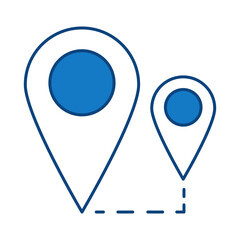 Home Locator Pin Blue Line Editable Stroke Icon. Real Estate, Building, House, Home, Property Vector Illustration