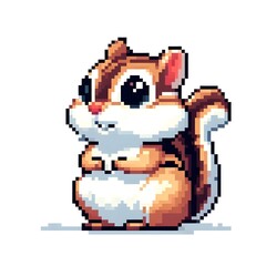 Fototapeta premium 다람쥐, 픽셀아트, jpeg (Chipmunk, pixel art, jpeg)