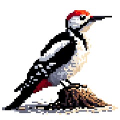 딱따구리, 픽셀아트, jpeg (Woodpecker, pixel art, jpeg)