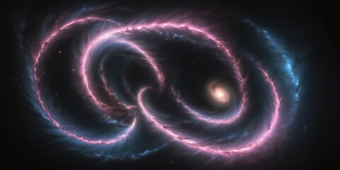 Cosmic Dance A Celestial Ballet of Intertwined Galaxies, Swirling in a Symphony of Light and Stardust