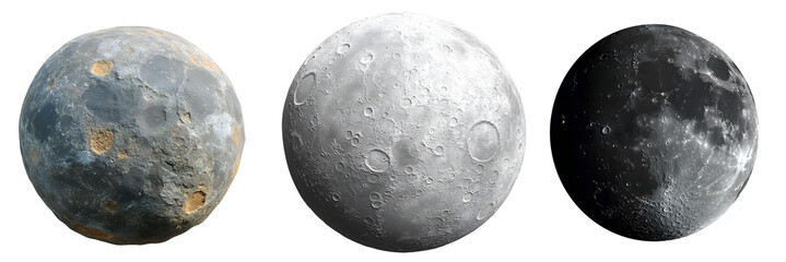 Moon phases from new moon to full moon with transparent background - obrazy, fototapety, plakaty