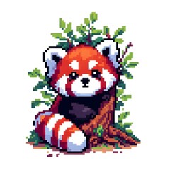 레서판다, 픽셀아트, jpeg (Red panda, pixel art, jpeg)