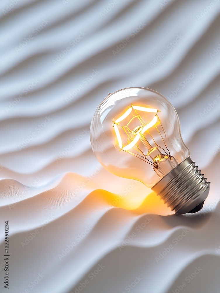 Aufkleber glowing vintage bulb on textured white background capturing modern elegance and classic charm : gene