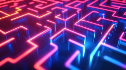 Neon Maze: A Digital Labyrinth of Glowing Pathways