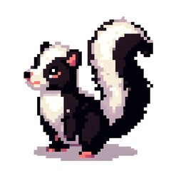 Fototapeta premium 스컹크, 픽셀아트, jpeg (Skunk, pixel art, jpeg)