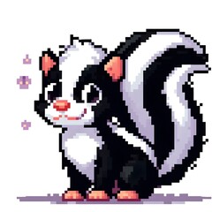 Fototapeta premium 스컹크, 픽셀아트, jpeg (Skunk, pixel art, jpeg)