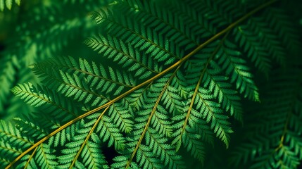 Fototapeta premium Close-Up of Lush Green Fern Leaves with Intricate Patterns